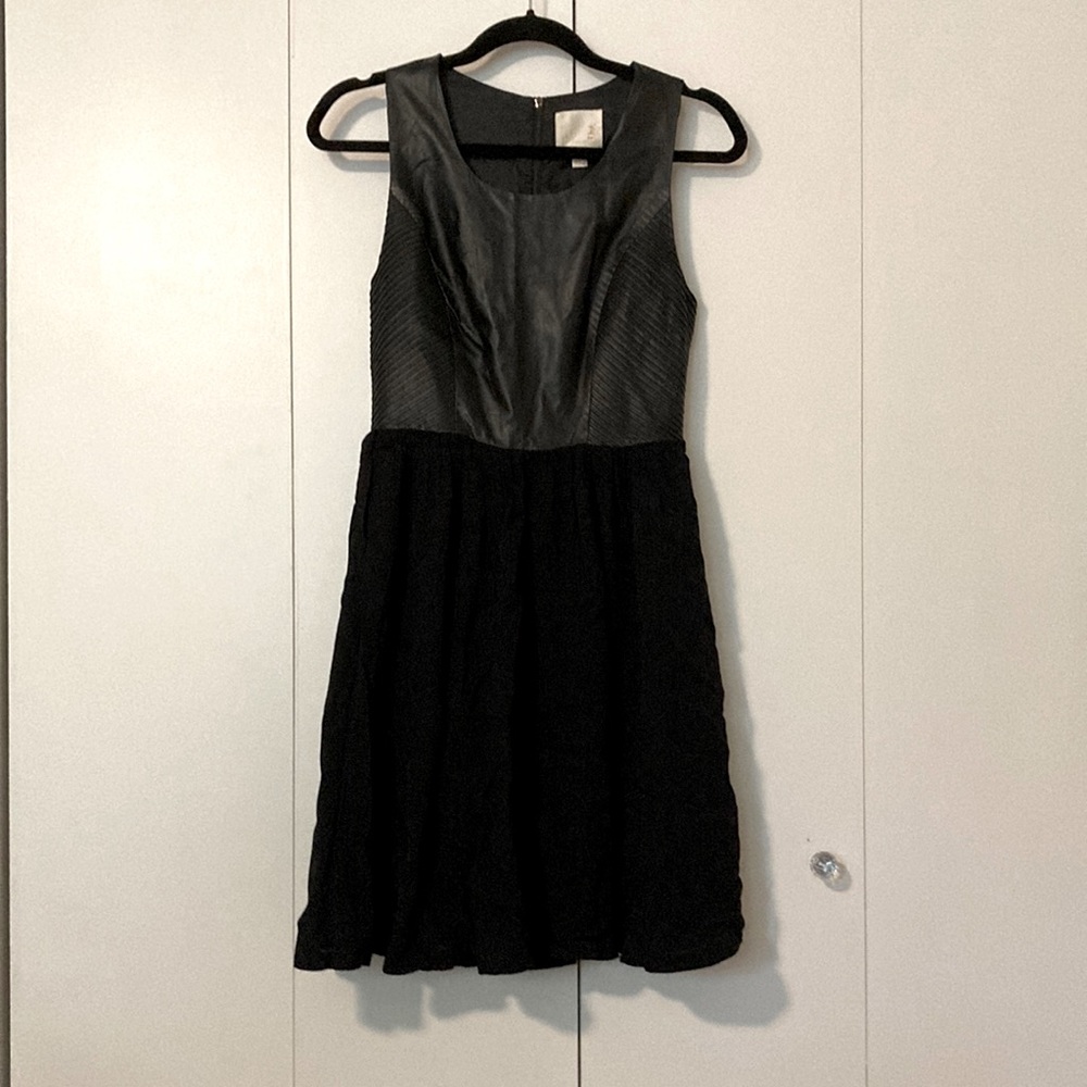 Black leather dress